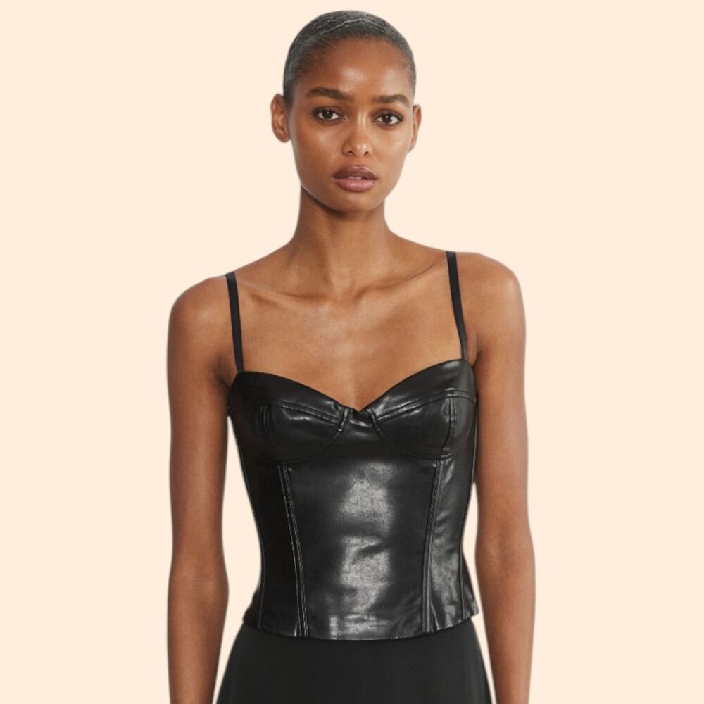 Aritzia Faux Leather Dazzle Bustier